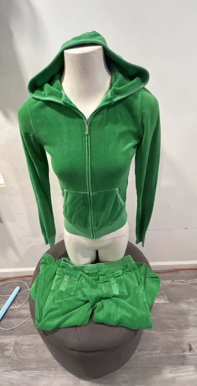 Juicy Couture Velour Tracksuit Size S Green